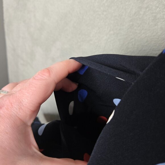 Lane Bryant 24W Lena Dress Black Polka Dot Midi Length Pockets Flutter Sleeve - Picture 7 of 9